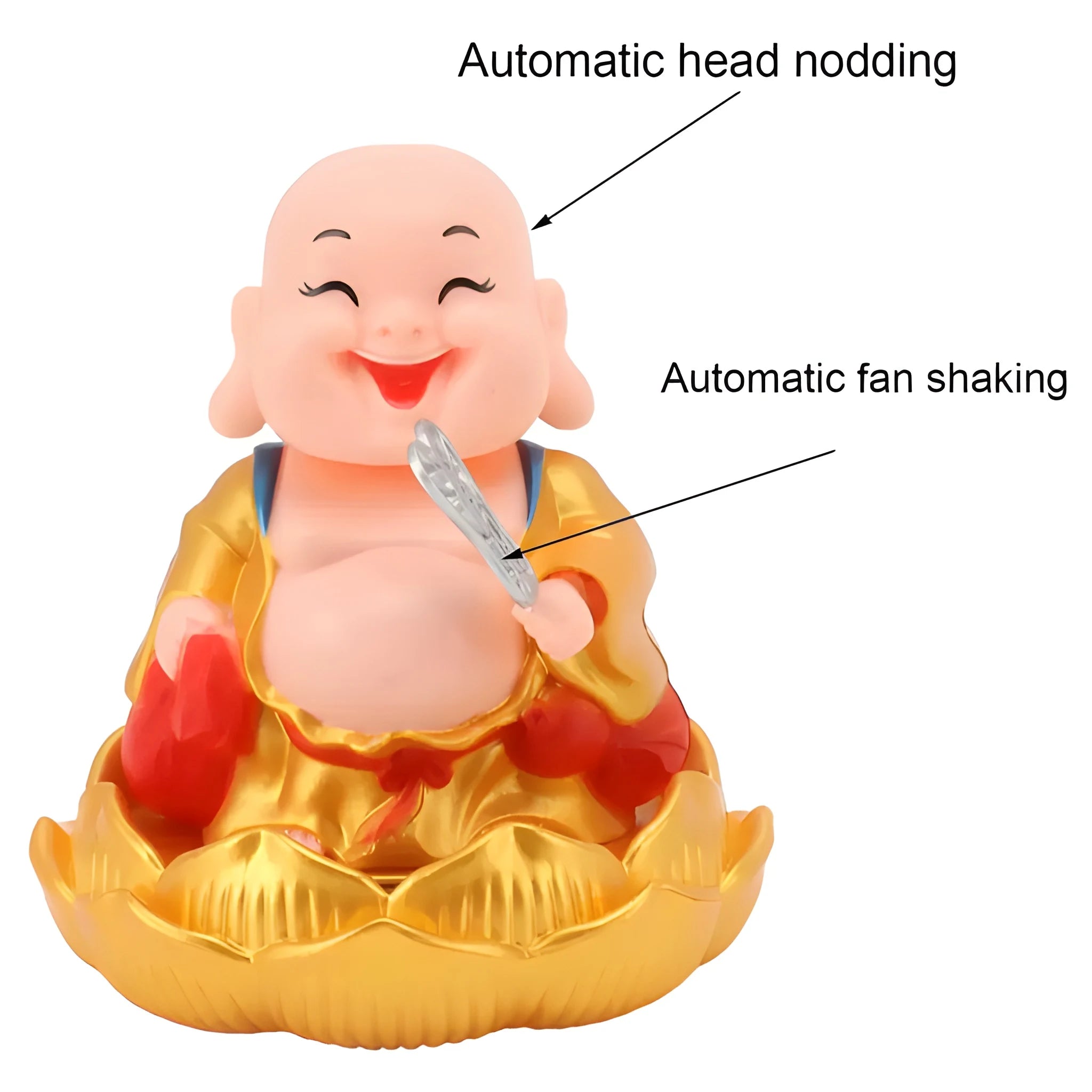 Solar moving buddha ornament