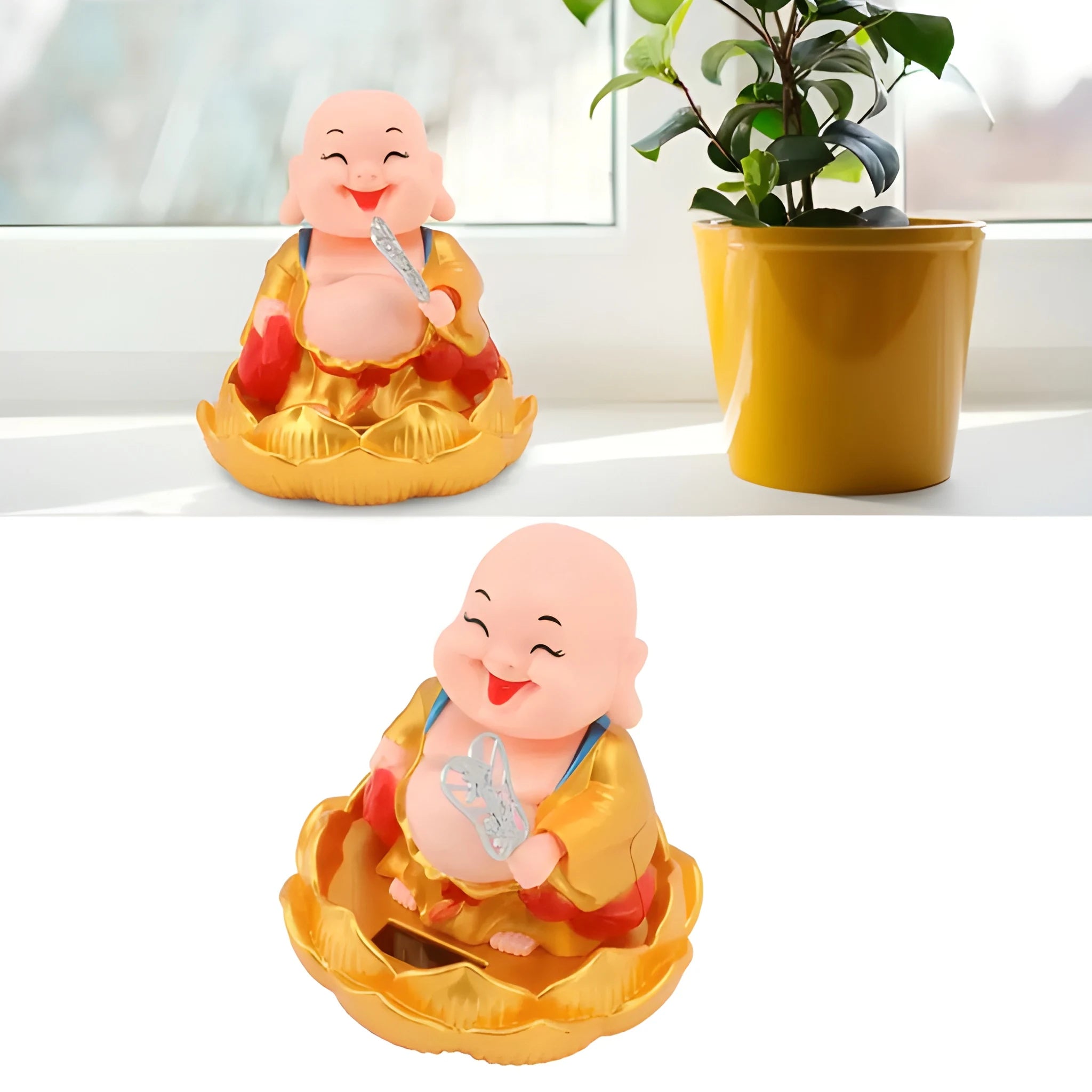 Solar moving buddha ornament