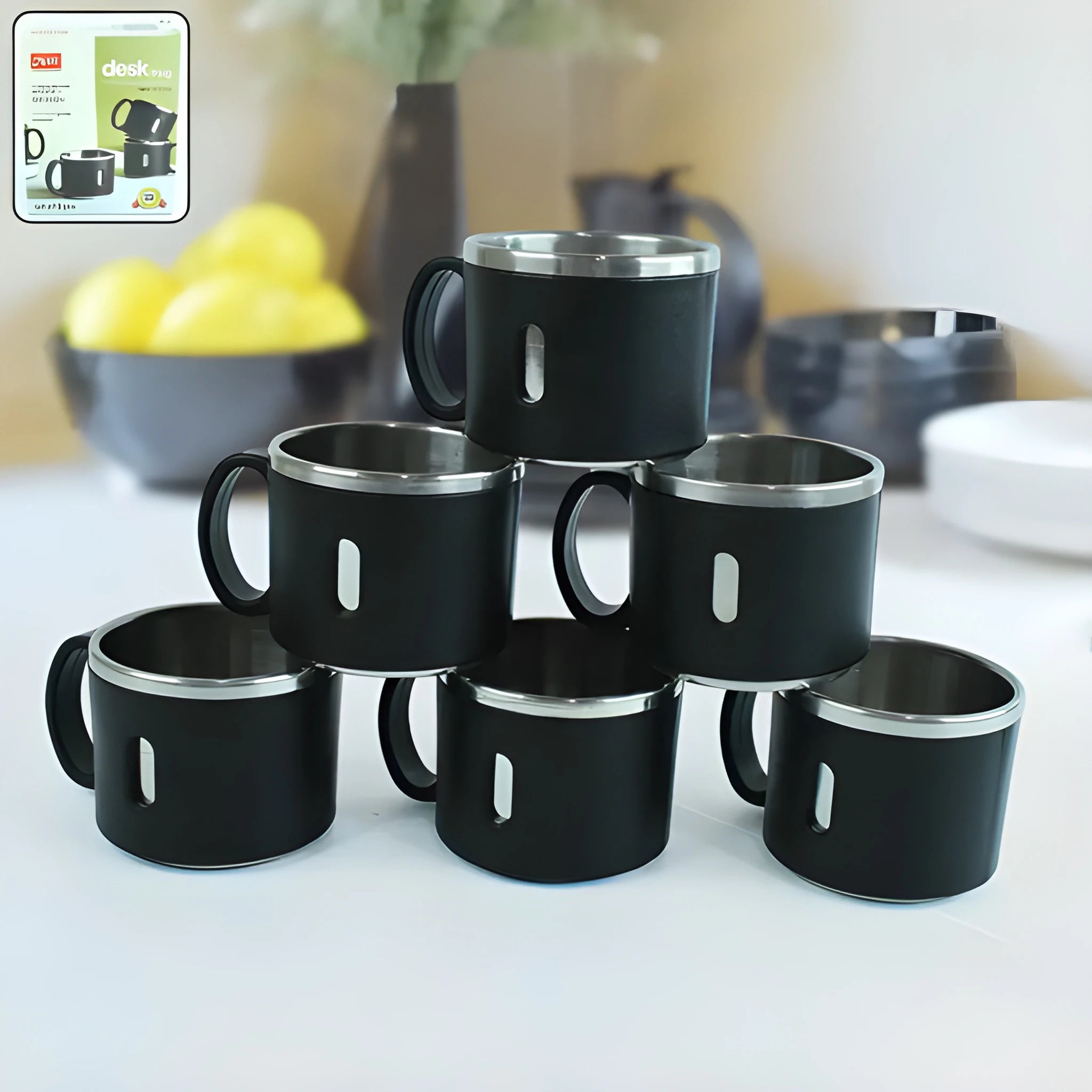 Stainless steel mug set