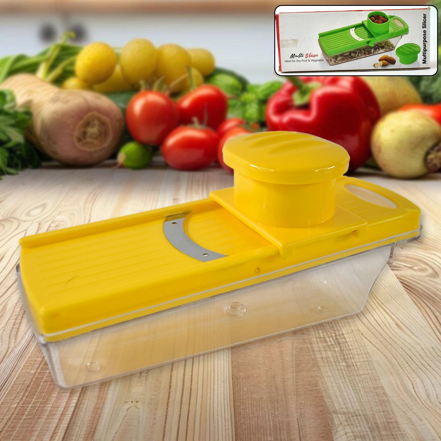 Multipurpose vegetable & fruit slicer – yellow