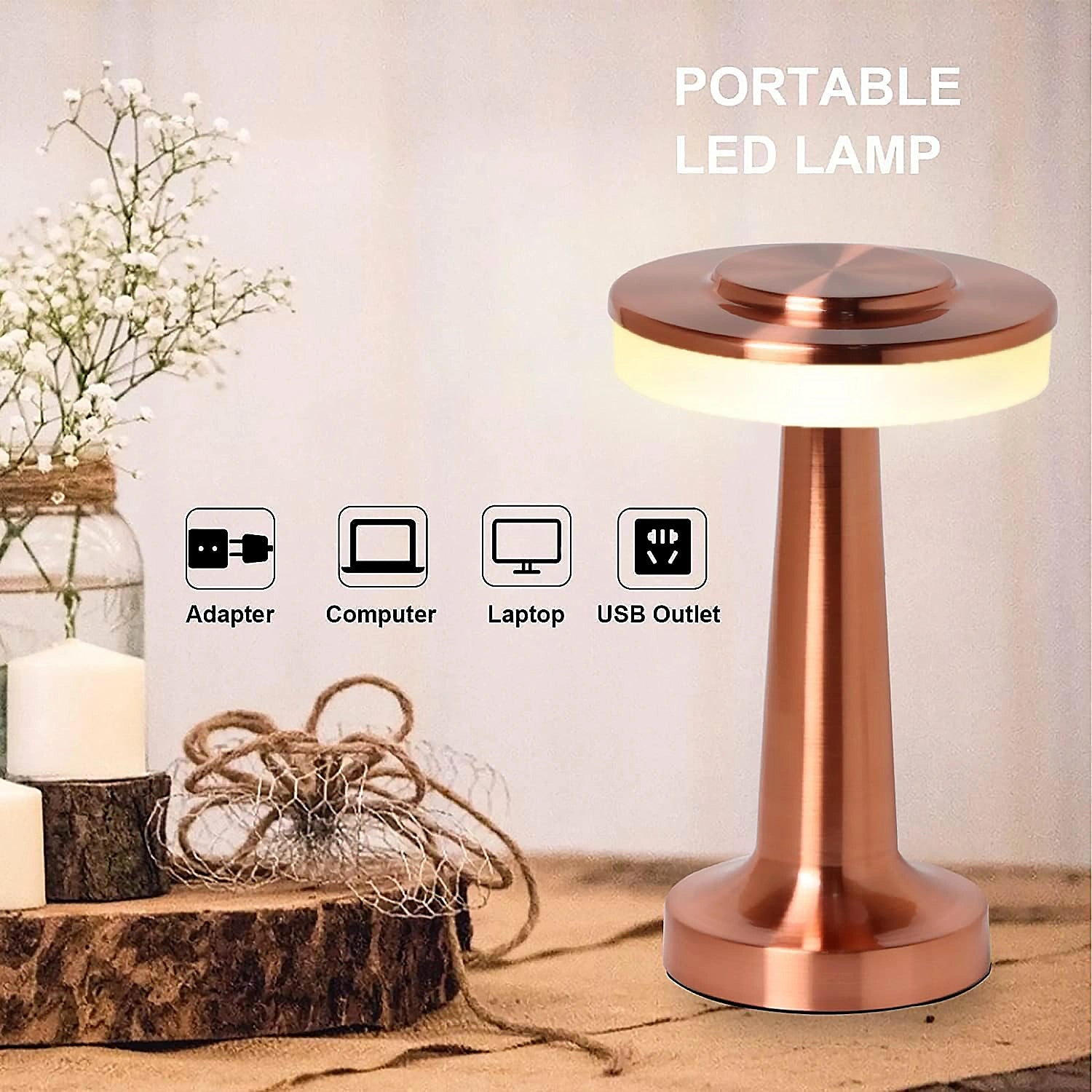 Led touch control table lamp