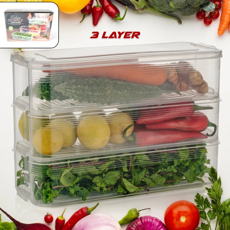 Best fridge organizer with lid stackable 3pcs - food storage containers | 2025 | fast shipping