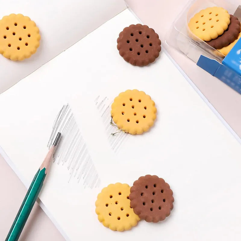 Biscuit Shape Erasers (6 Pcs Set) - Home Improvement
