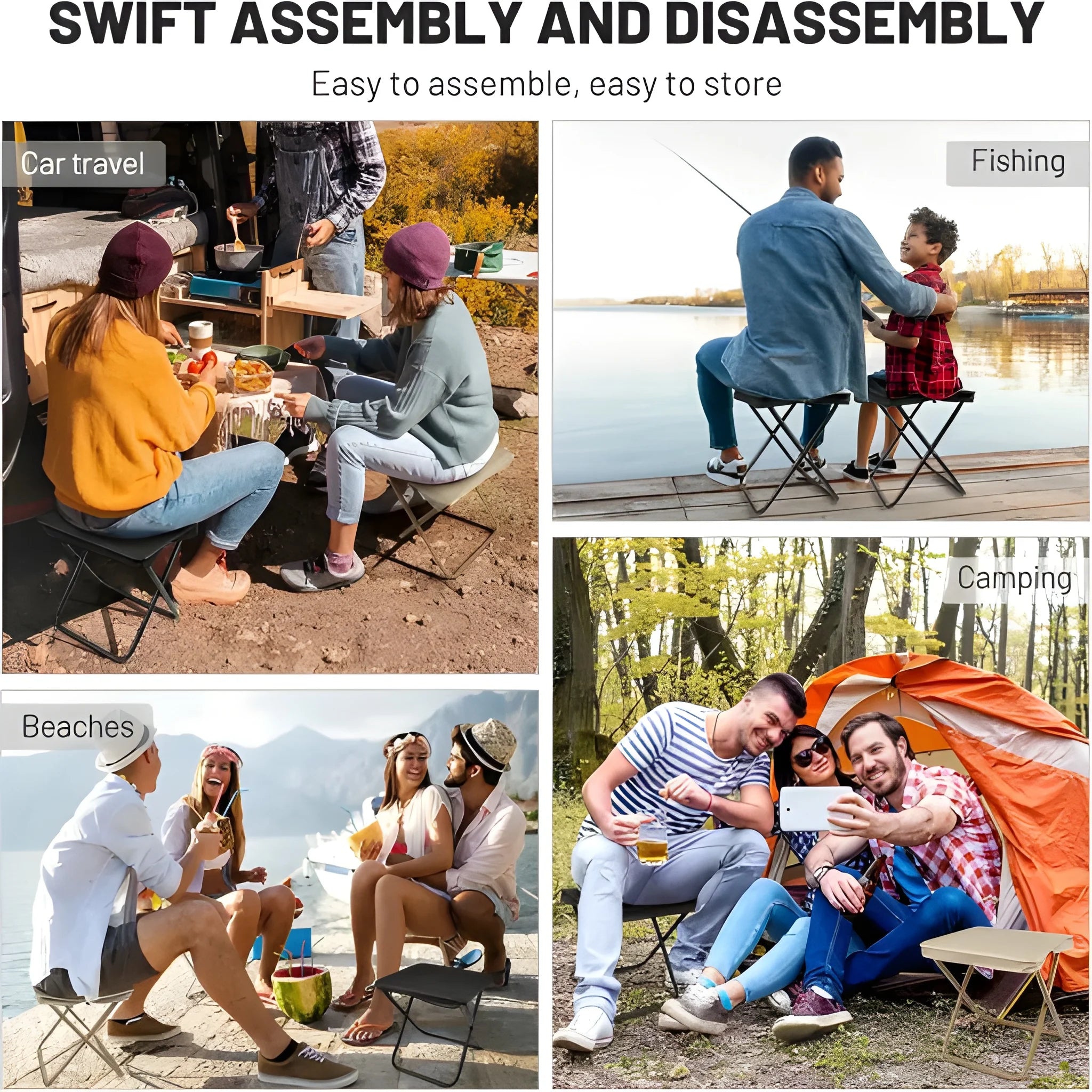 Ultralight folding camp stool