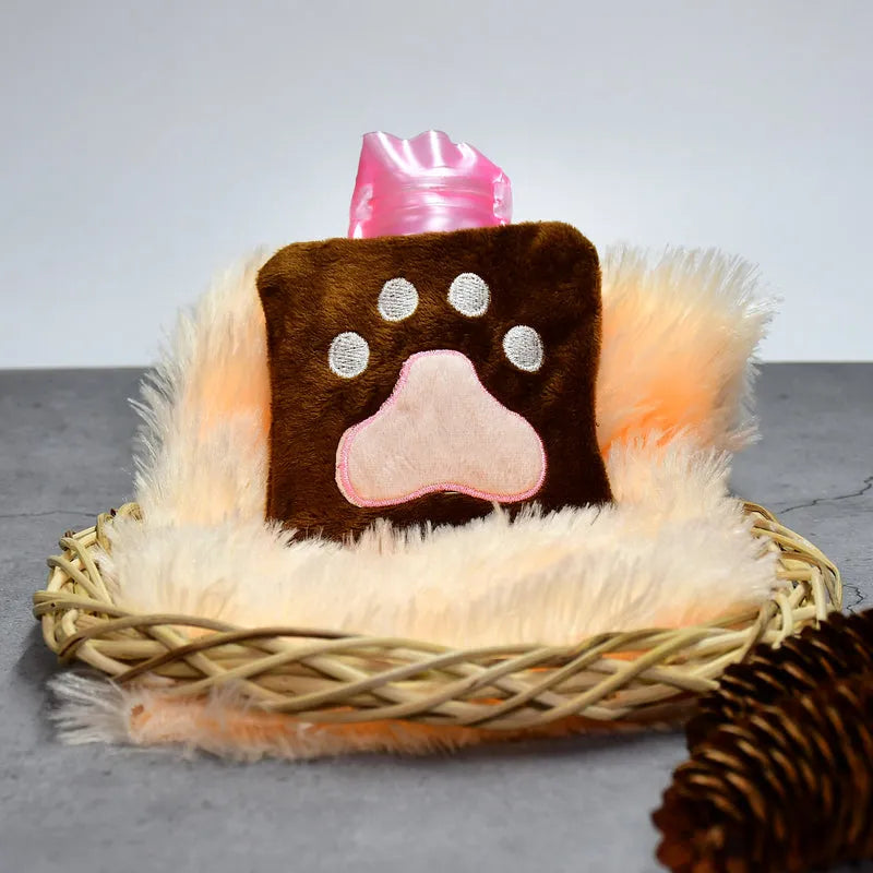 Paw Print Small Hot Water Bag With Cover - Health Care