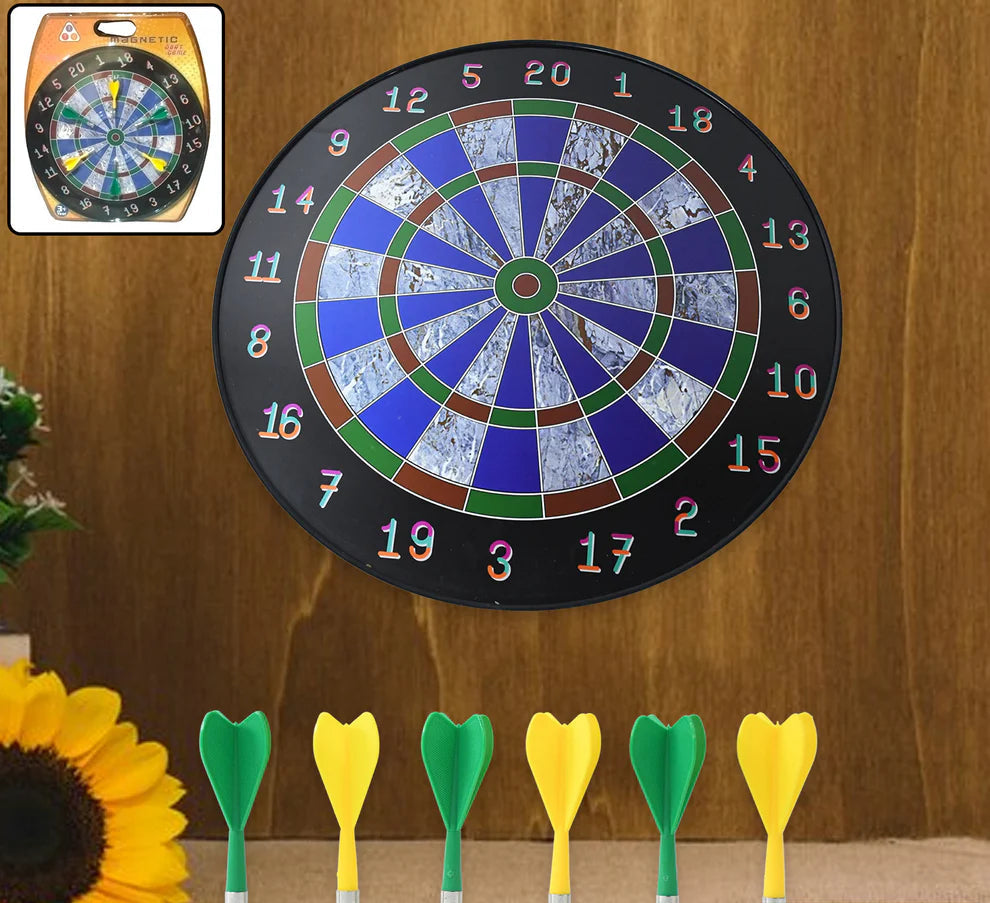 Magnetic dart board game