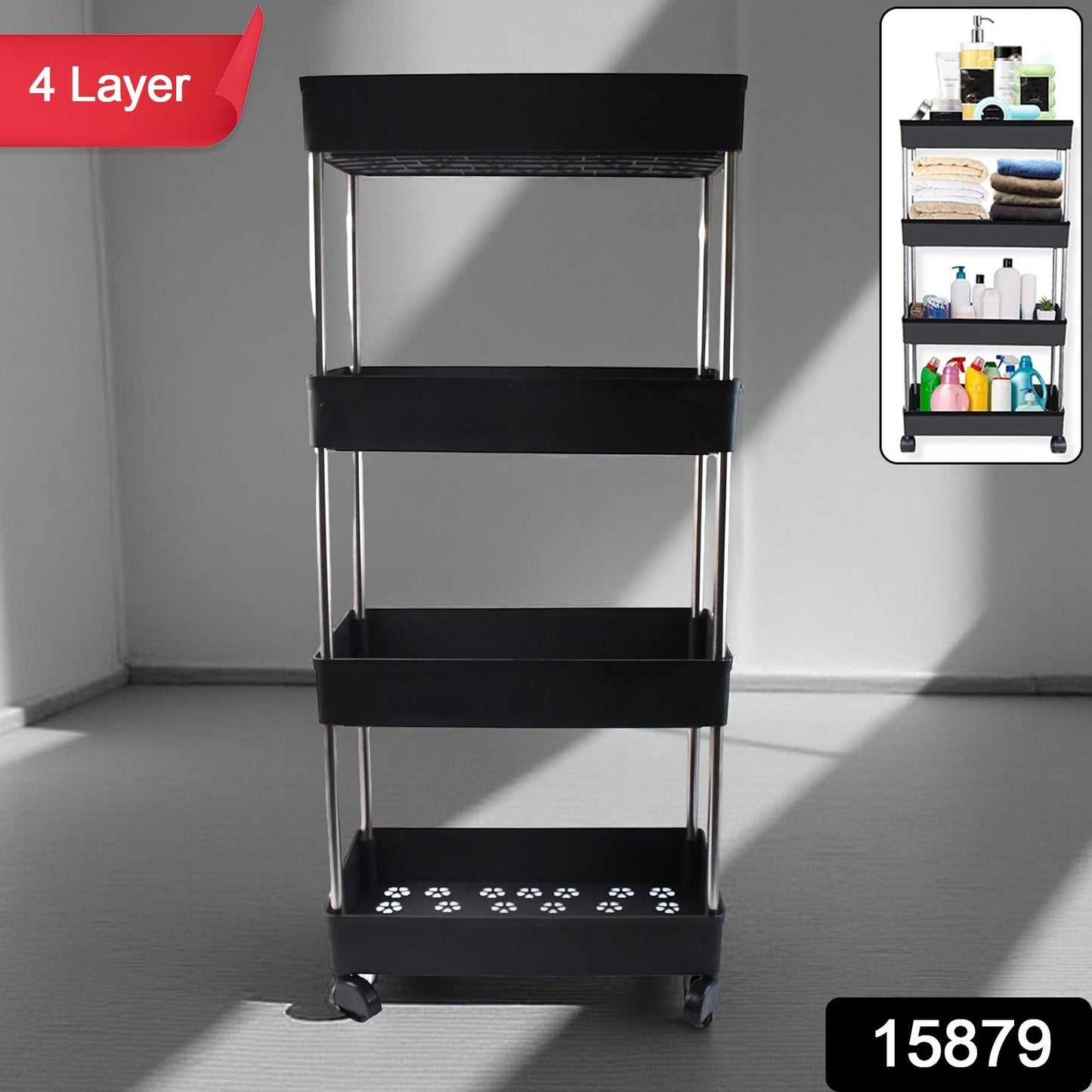 4-Layer Rolling Storage Cart