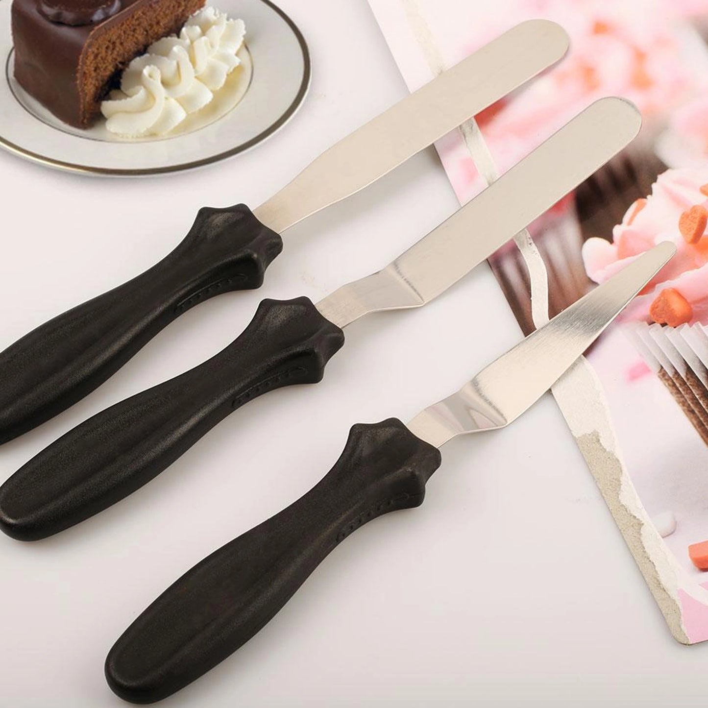 Stainless Steel Cake Spatula Set – 3 Pc - Kitchen Tool