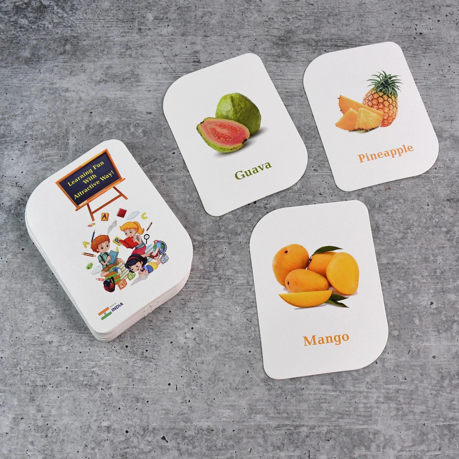 32-piece fruit flashcards for kids