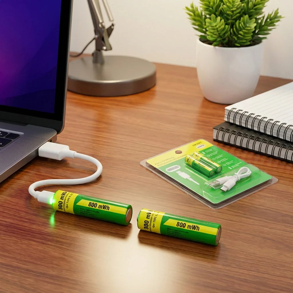 Best aaa rechargeable 800 mwh batteries with recharging cable (2 pc set) - 2026 | fast shipping