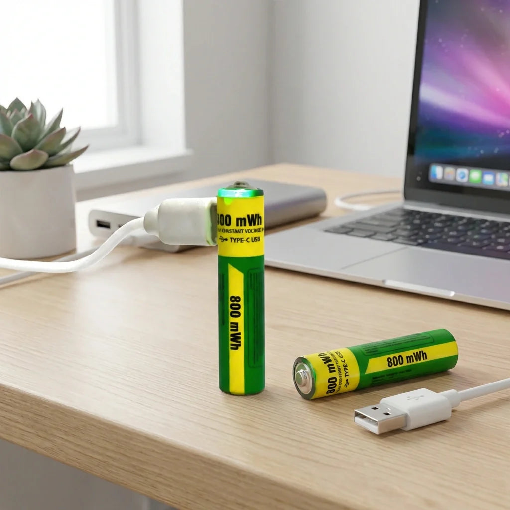 Best aaa rechargeable 800 mwh batteries with recharging cable (2 pc set) - 2026 | fast shipping