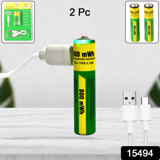 Best aaa rechargeable 800 mwh batteries with recharging cable (2 pc set) - 2025 | fast shipping