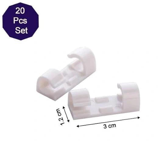 Adhesive Cable Clips – 20 Pcs - Home Improvement