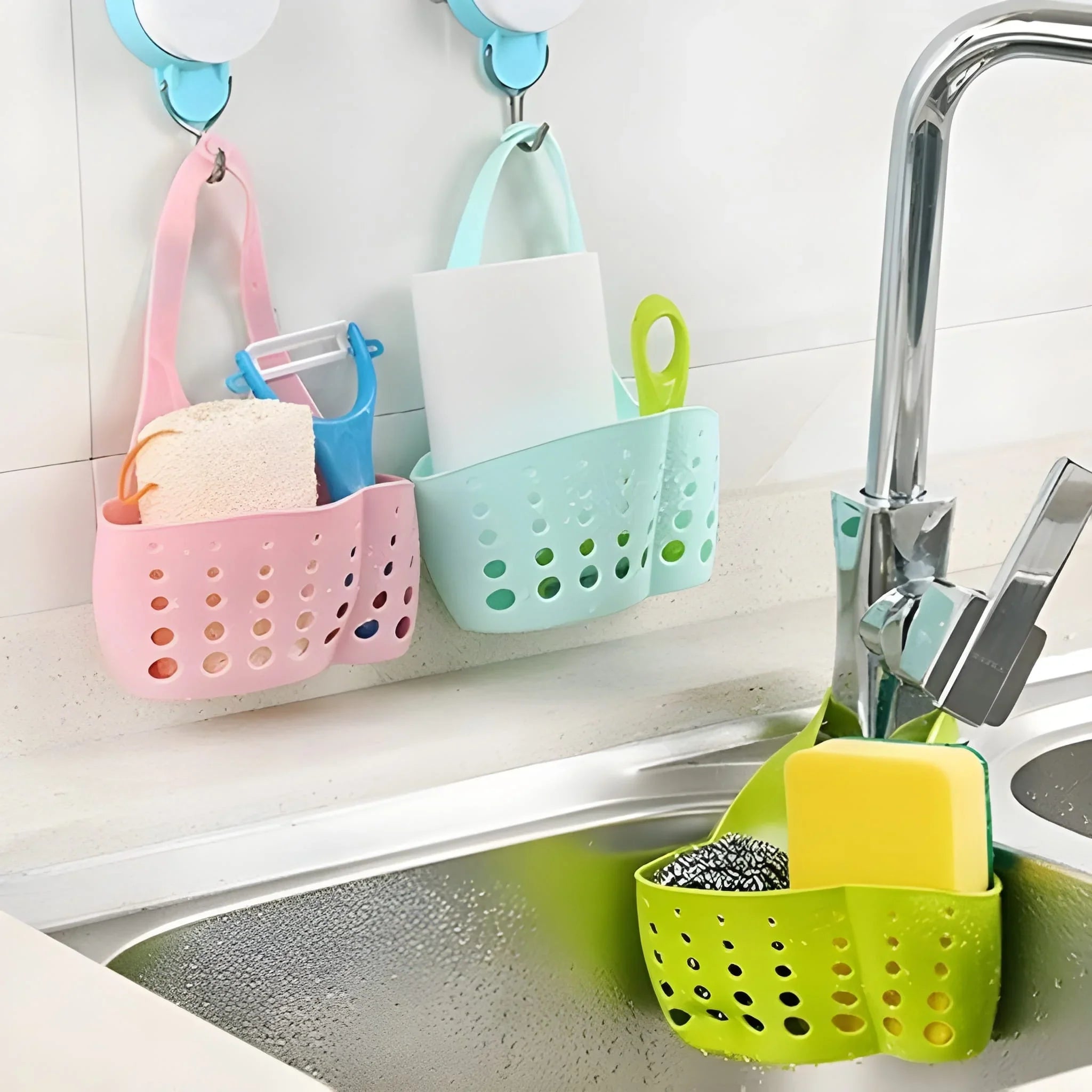 Adjustable Kitchen Bathroom Water Drainage Plastic Basketbag - Industrial & Scientific