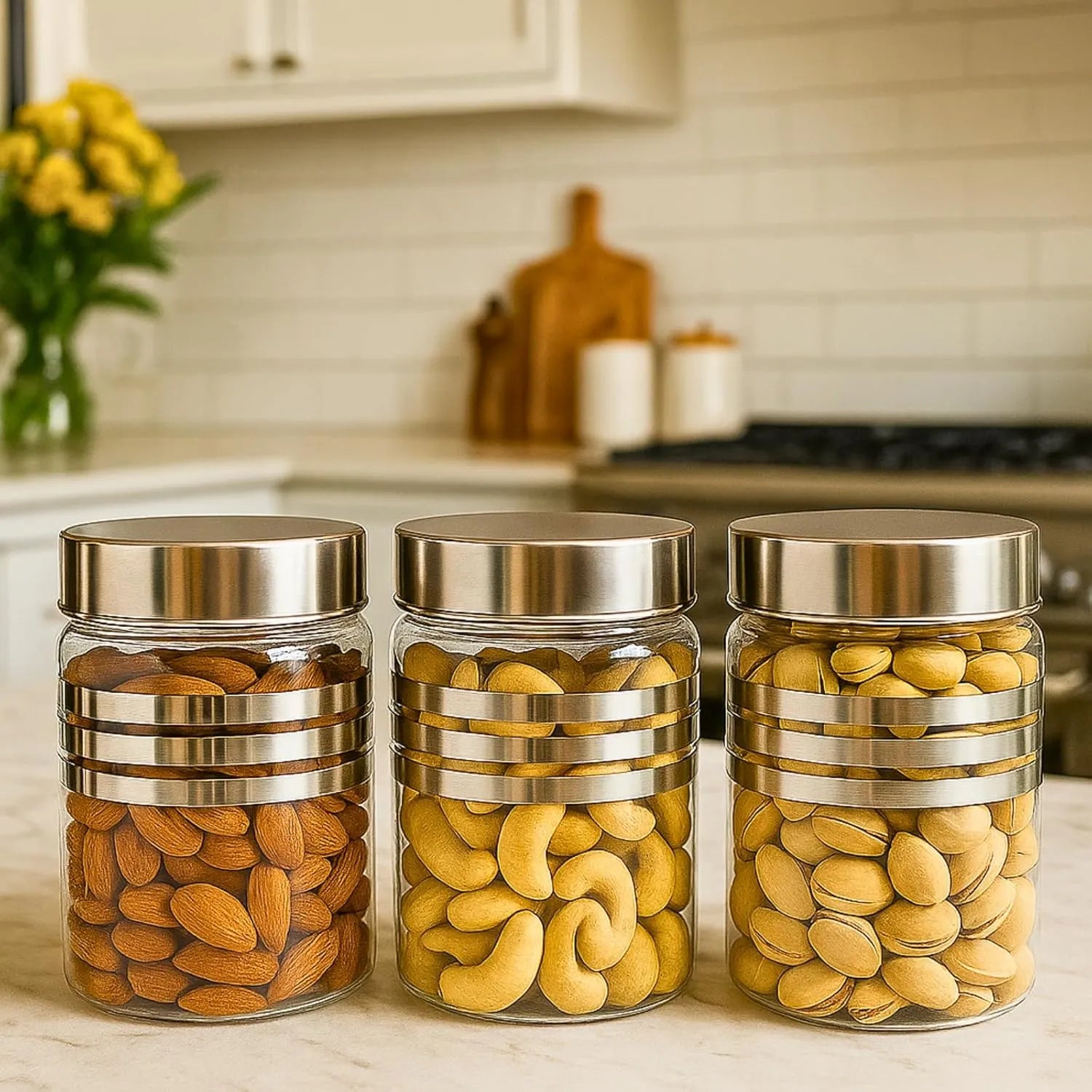 Best air tight kitchen jar set (3pcs) - food storage containers | 2025 | fast shipping