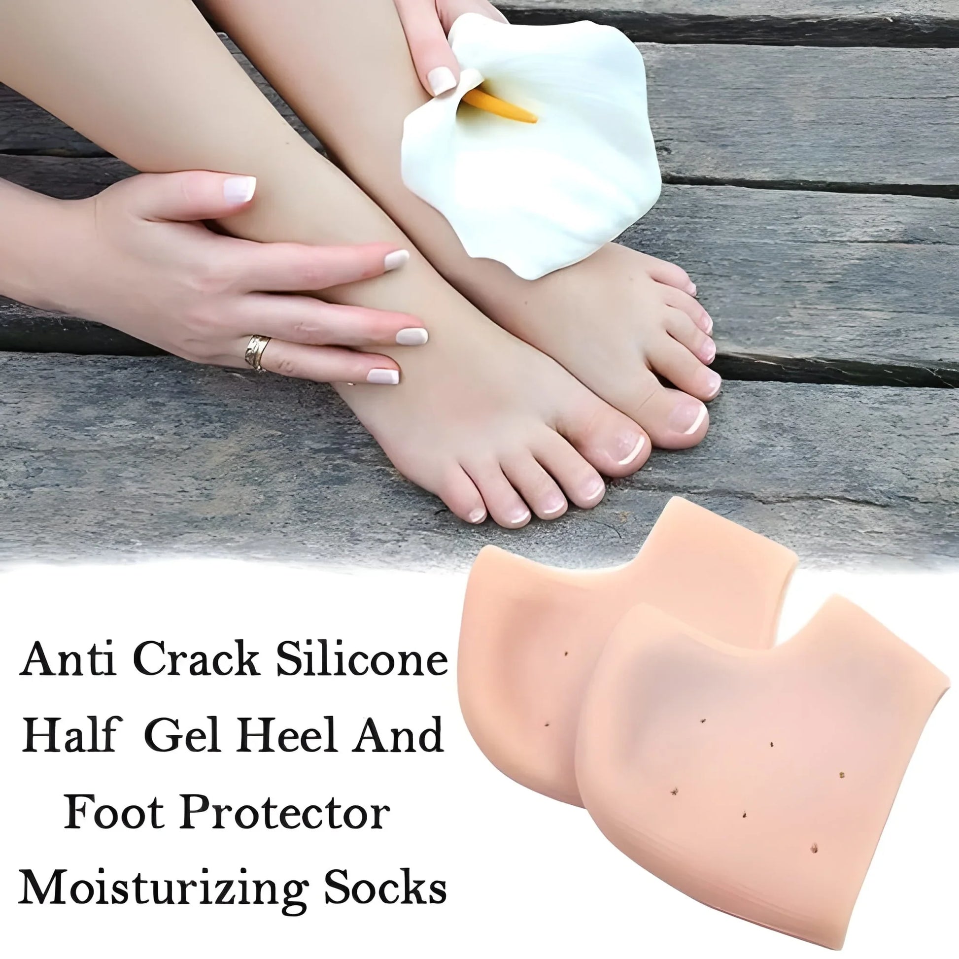 Best anti crack silicone half gel heel and foot protector - health & beauty | 2025 | fast shipping