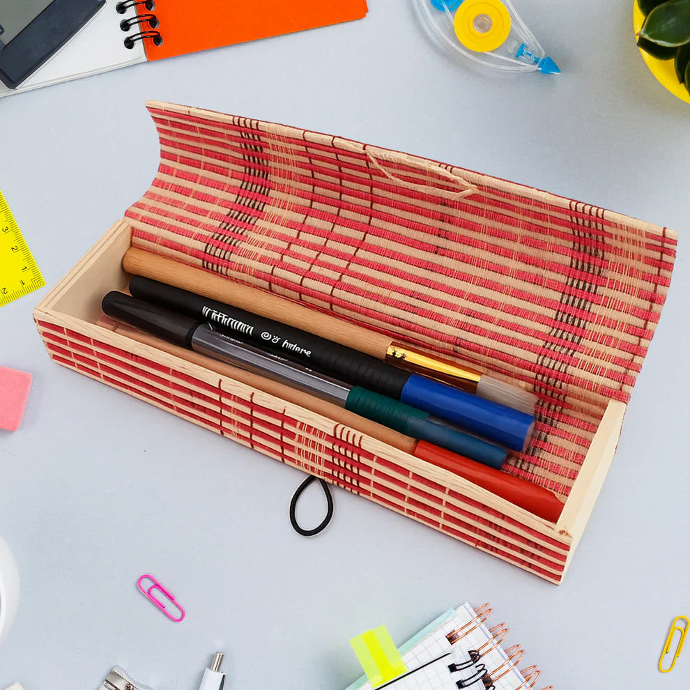 Best bamboo mat organizer box - pen & pencil cases | 2025 | fast shipping