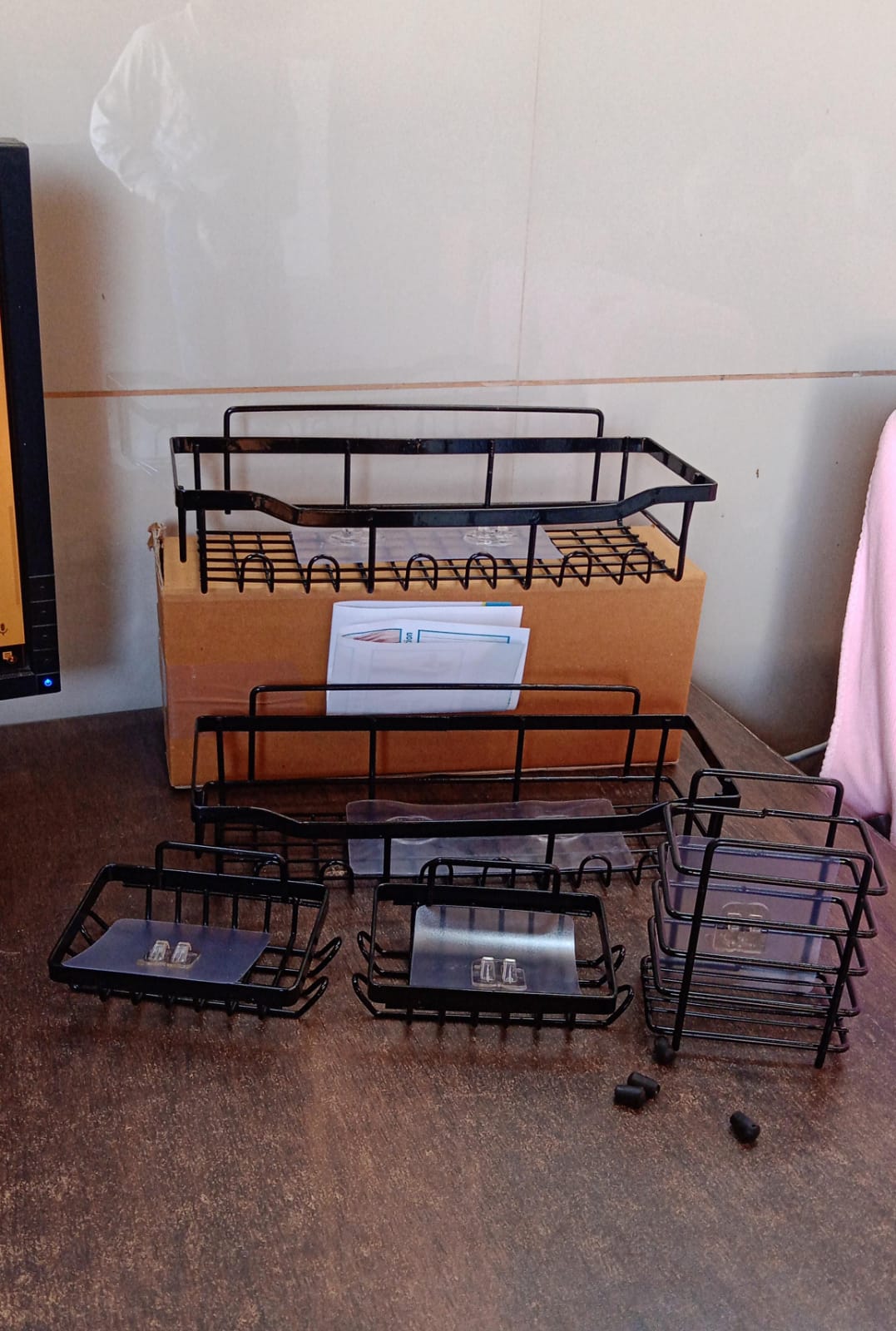 No-Drill Shower Shelf Combo