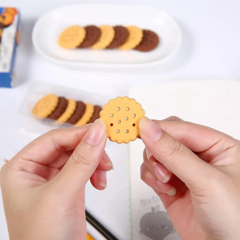 Biscuit Shape Erasers (6 Pcs Set) - Home Improvement