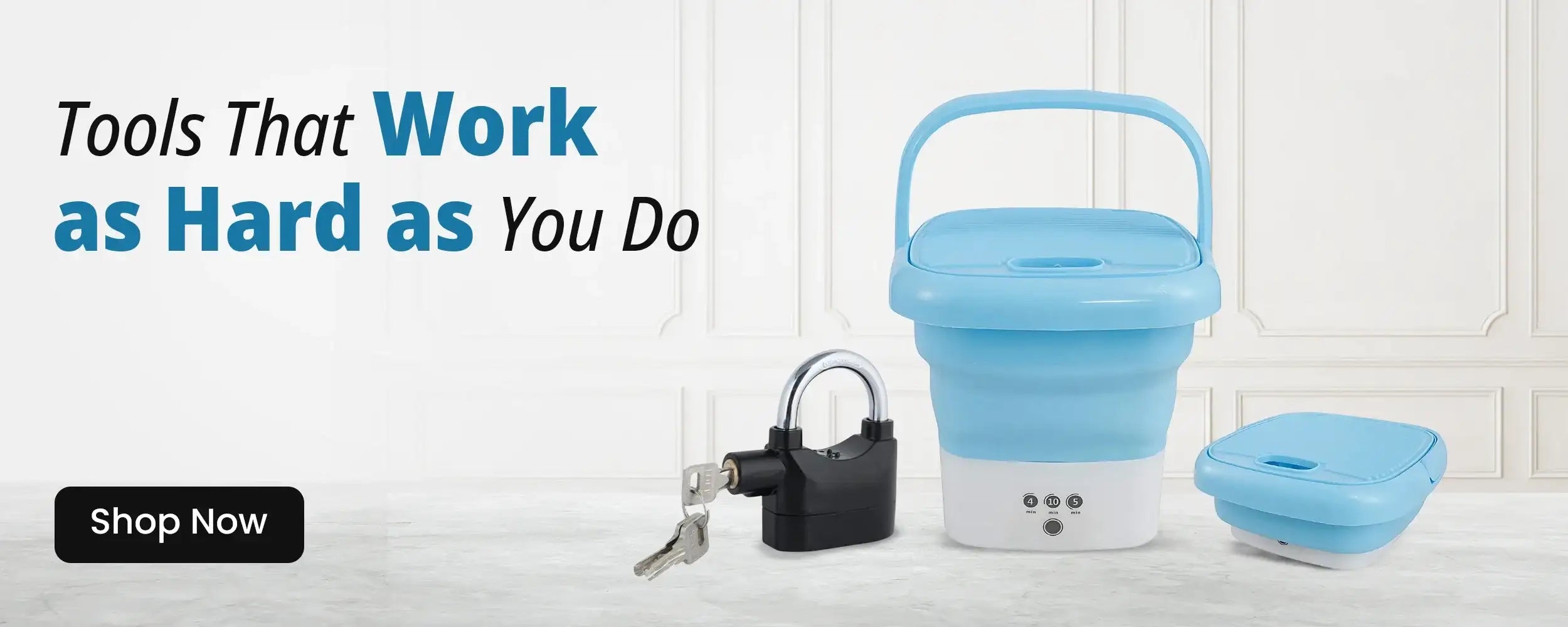 Blue foldable lantern with handle and power indicator lights, likely made of plastic or silicone.