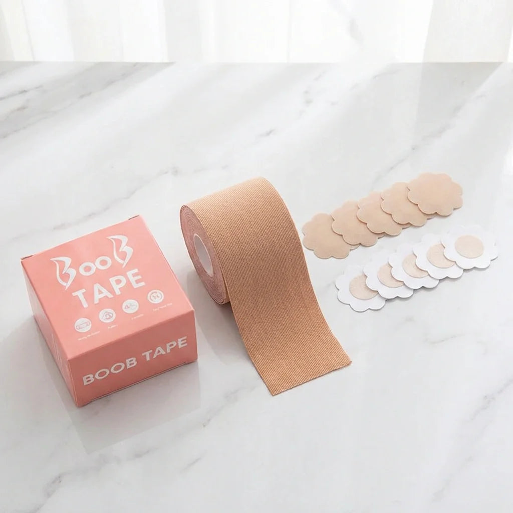 Beige nipple cover tape roll with scalloped nipple covers