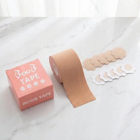 Beige nipple cover tape roll with scalloped nipple covers