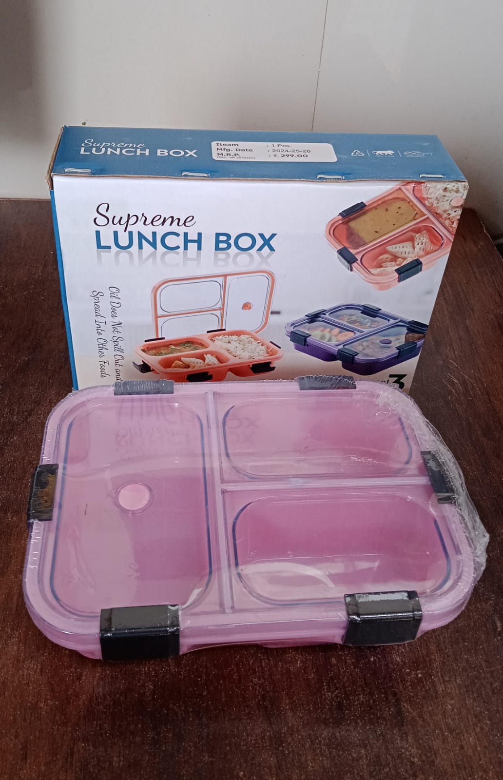 Leak-Proof 3-Compartment Lunch Box