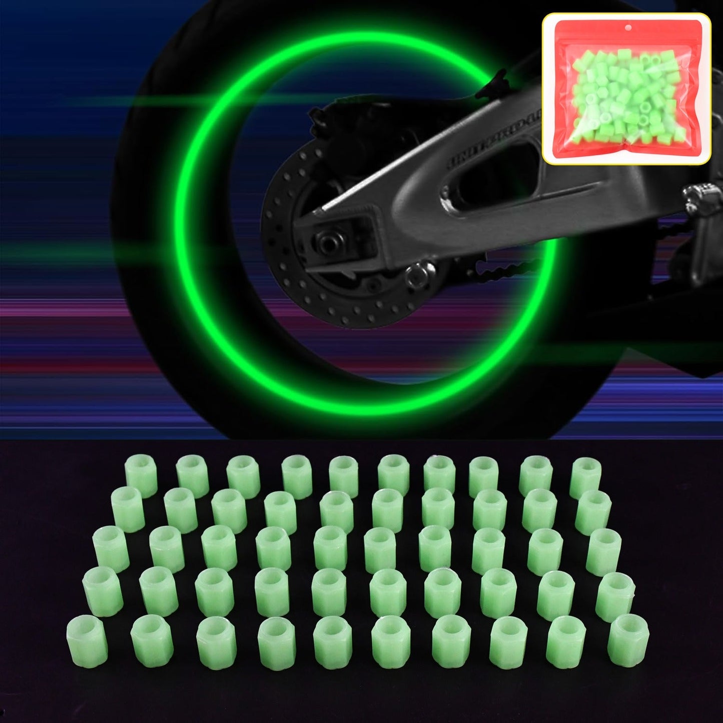 Glow Tire Valve Caps
