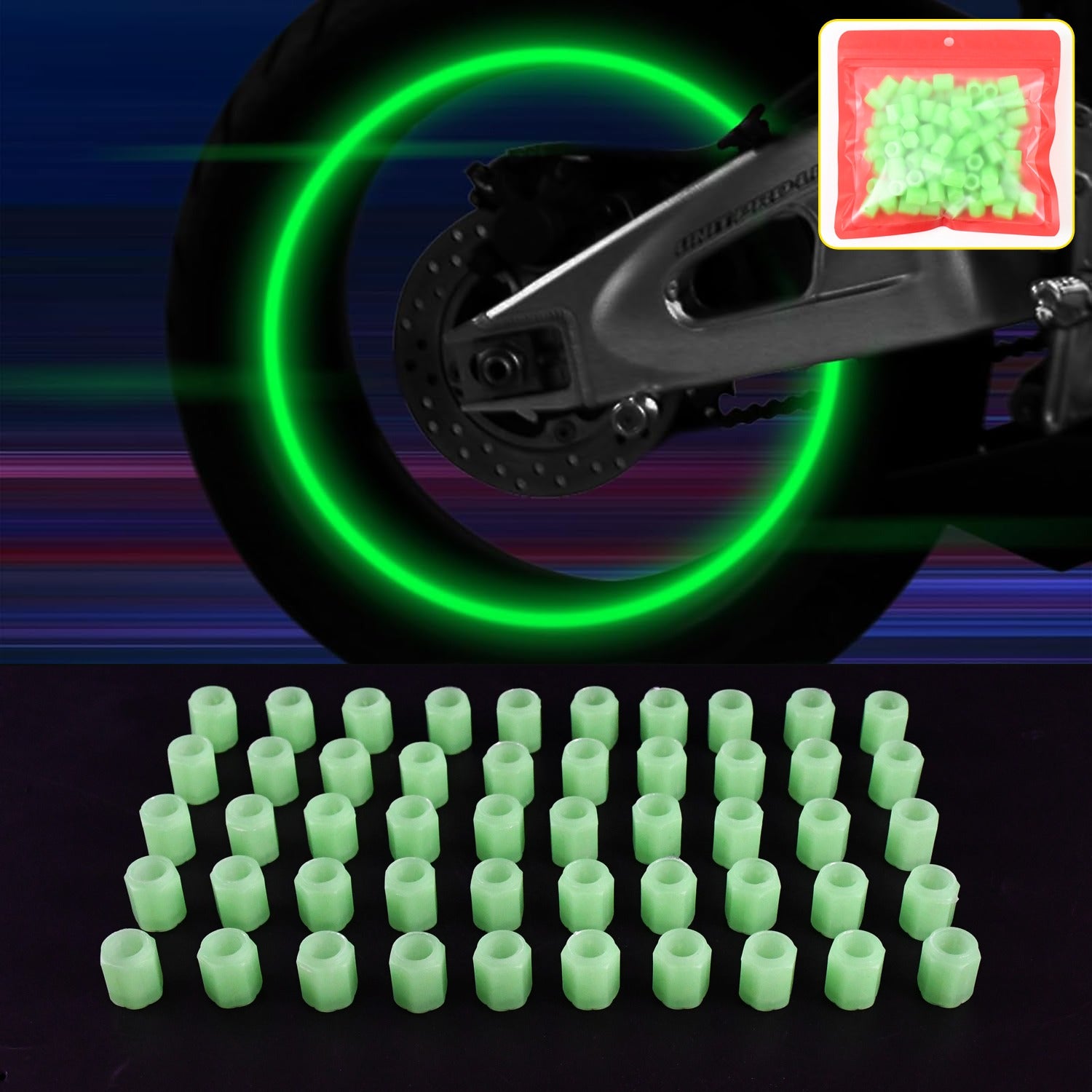 Glow Tire Valve Caps