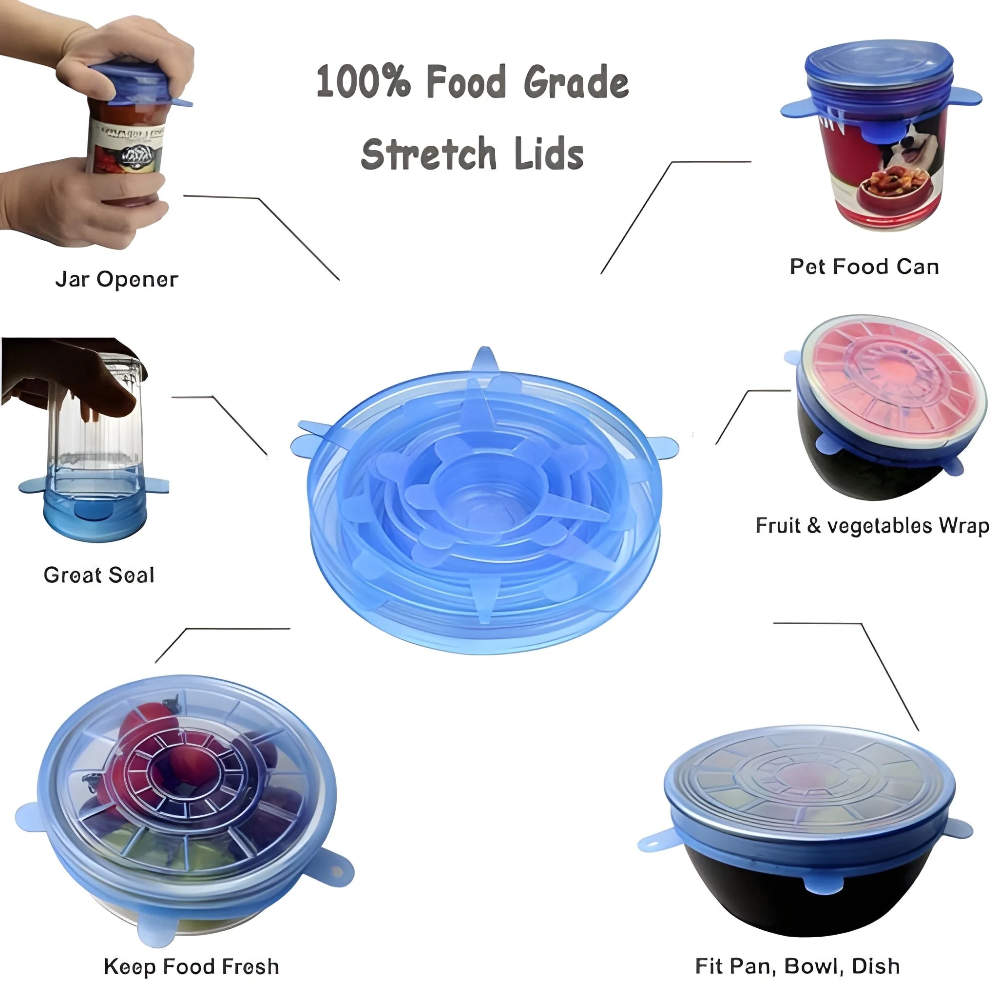 Silicone stretch lids reuseable