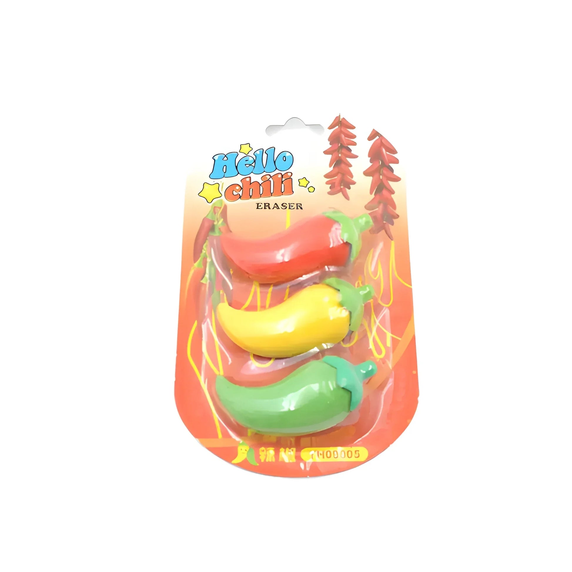 Chili-Shaped Fun Erasers (3-Pack) - Stationery