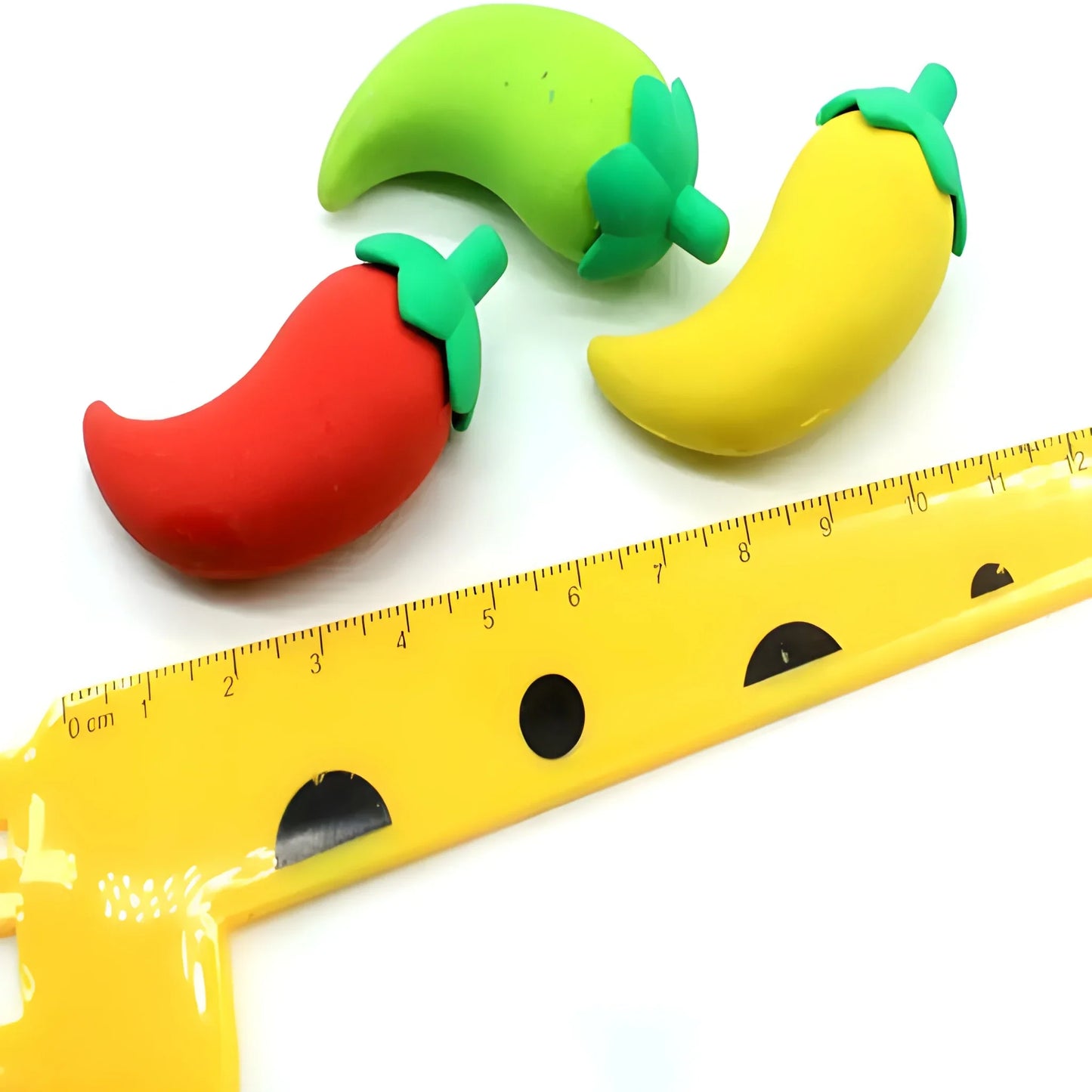 Chili-Shaped Fun Erasers (3-Pack) - Stationery