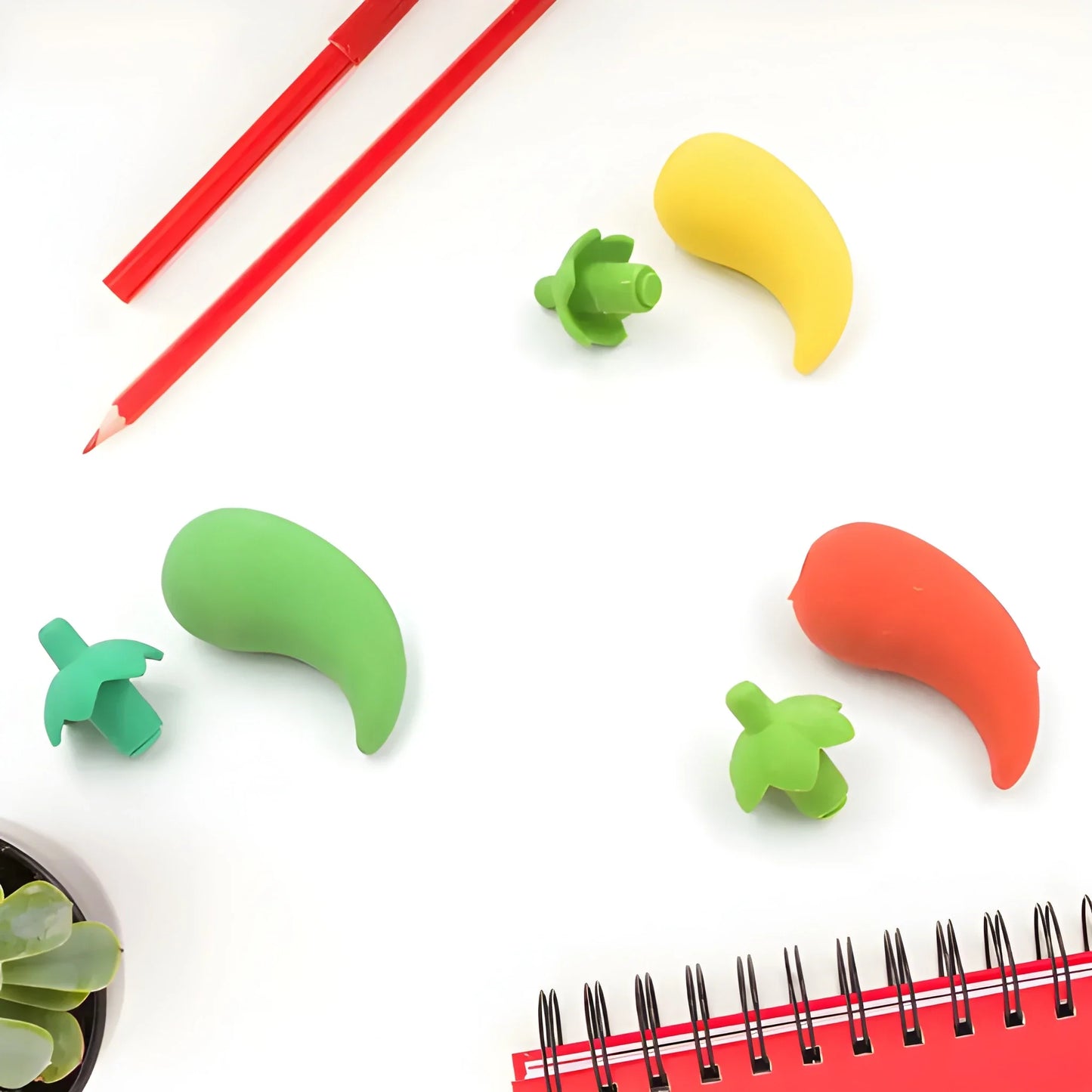Chili-Shaped Fun Erasers (3-Pack) - Stationery