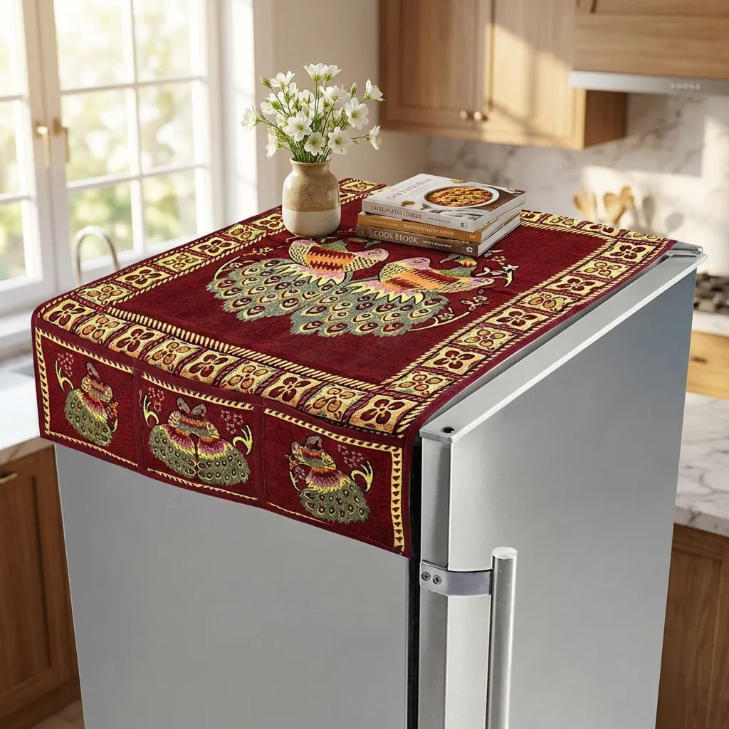 Best cotton fridge top cover (100x60cm) - refrigerator accessories | 2026 | fast shipping