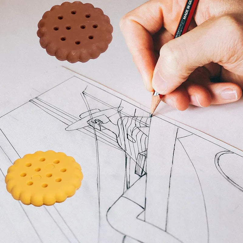 Biscuit Shape Erasers (6 Pcs Set) - Home Improvement