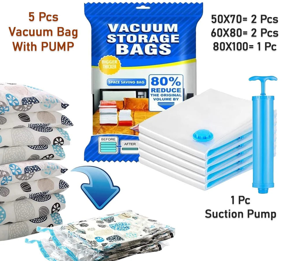 Vacuum storage bags set
