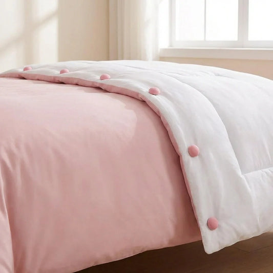 Decorative headboard sofa pins with pink button tops on fabric border