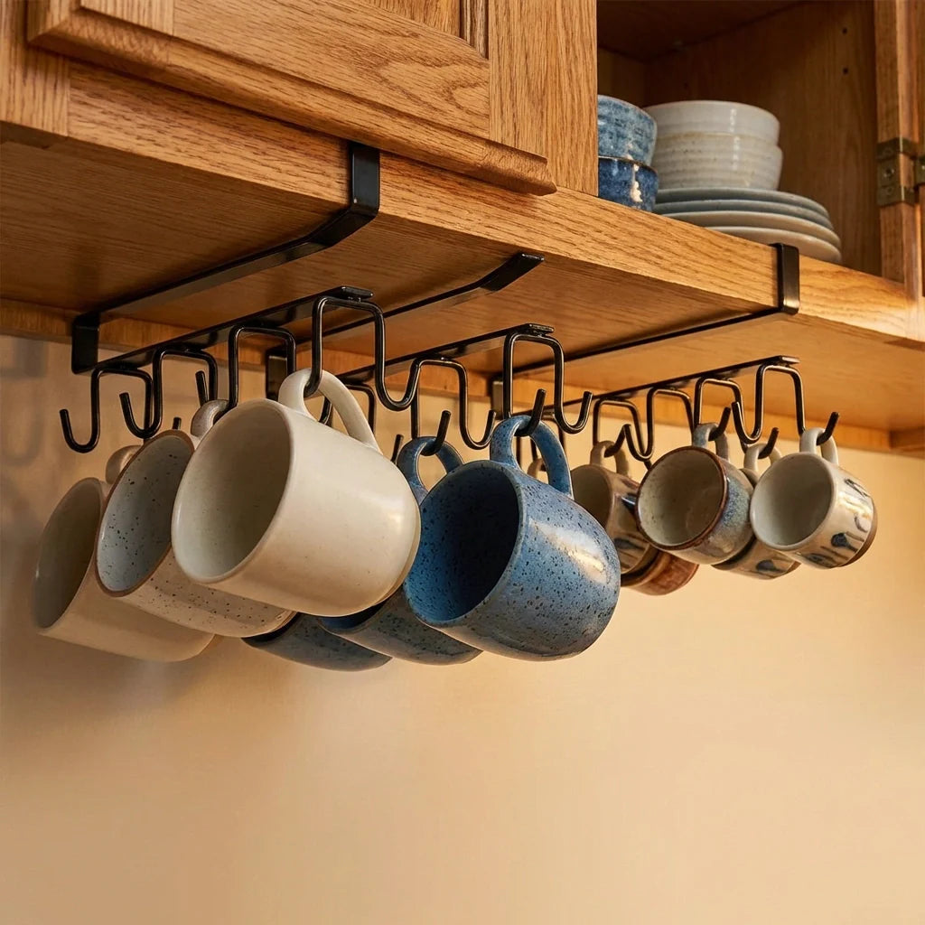 Best double-row iron hanger 6 hooks - kitchen cabinet organizers | 2026 | fast shipping