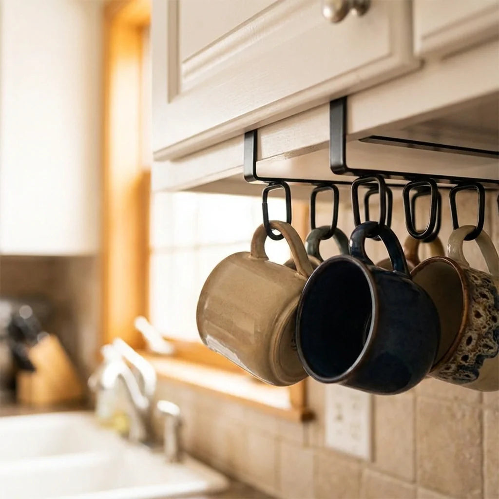 Best double-row iron hanger 6 hooks - kitchen cabinet organizers | 2026 | fast shipping