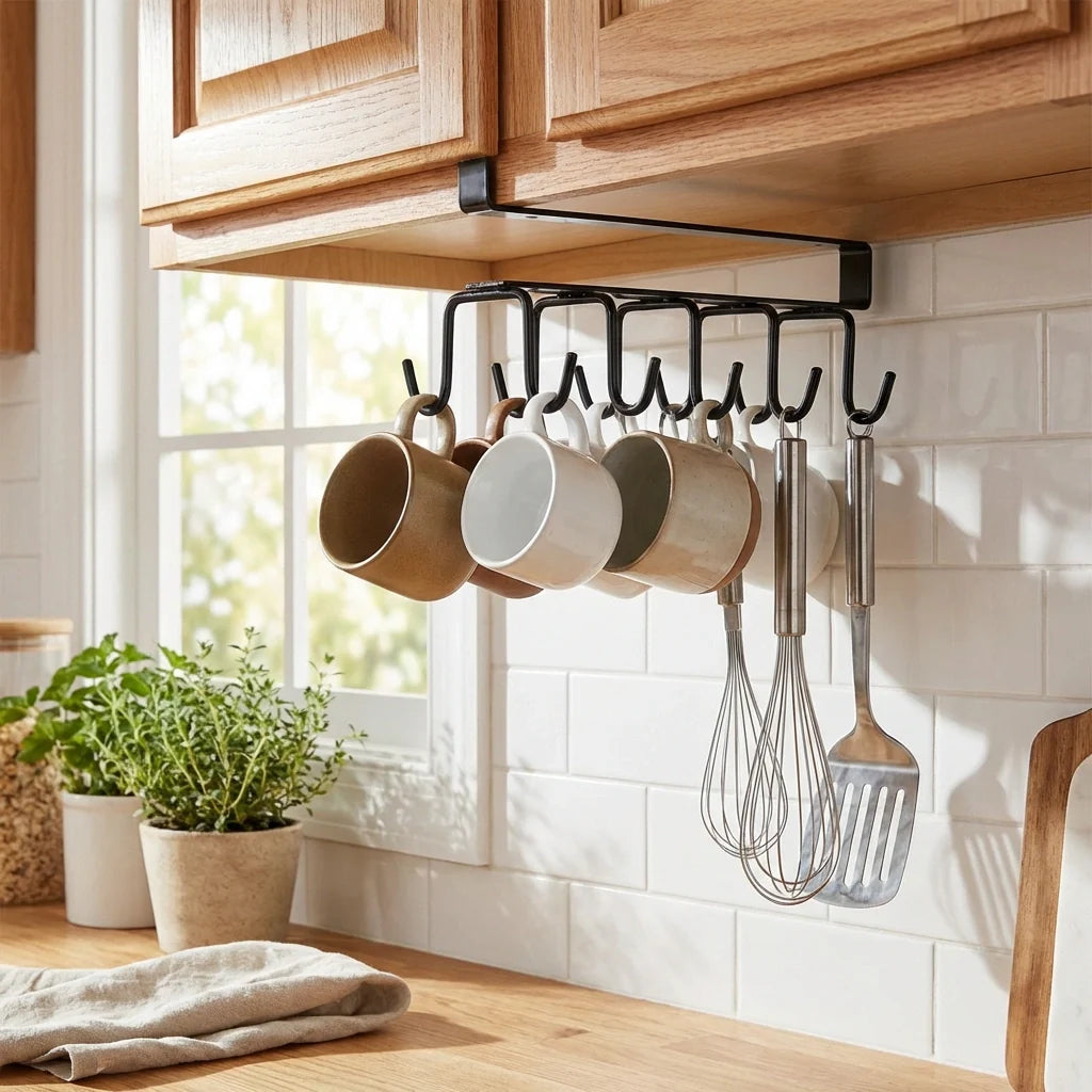 Best double-row iron hanger 6 hooks - kitchen cabinet organizers | 2026 | fast shipping
