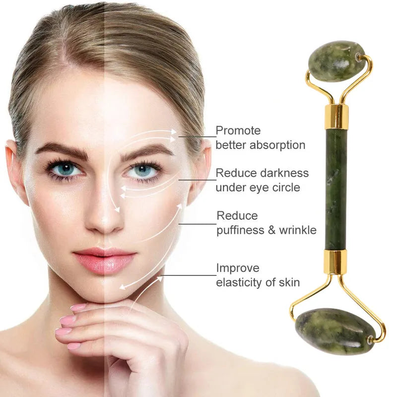 Best dual-headed jade facial massage roller (1 pc) - manual tools | 2025 | fast shipping