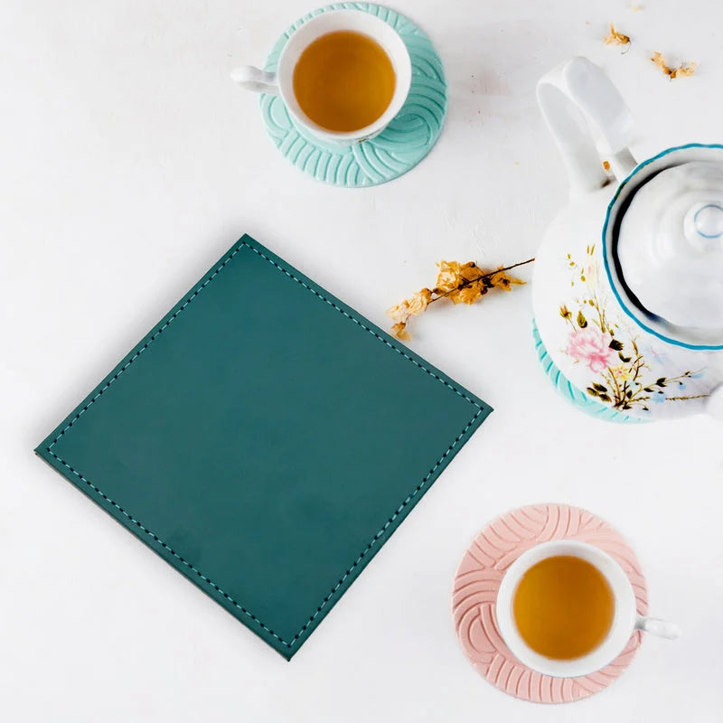 Durable Leather Tea Coaster - Home & Kitchen