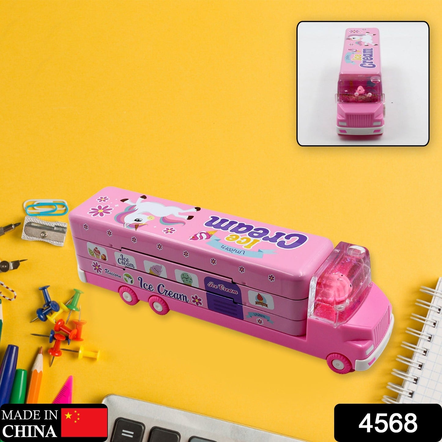 Double Decker Ice Cream Truck Pencil Case
