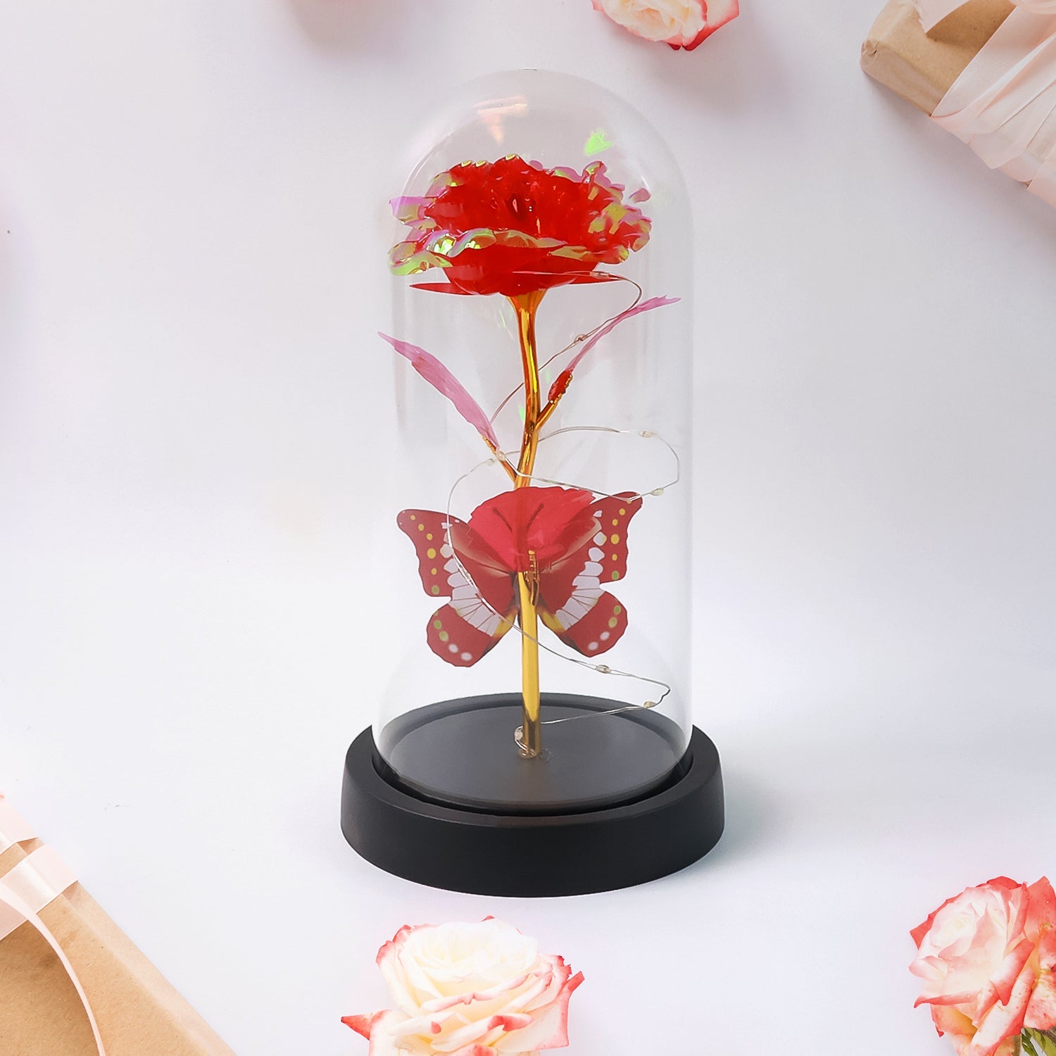 Best elegant led eternal rose in plastic dome (1 pc battery not included) - 2025 | fast shipping
