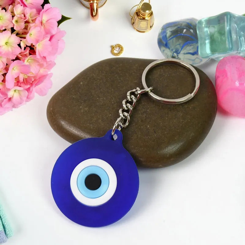 Evil Eye Rubber Silicone Keychain (1 Pc Blue Color) - Other Products