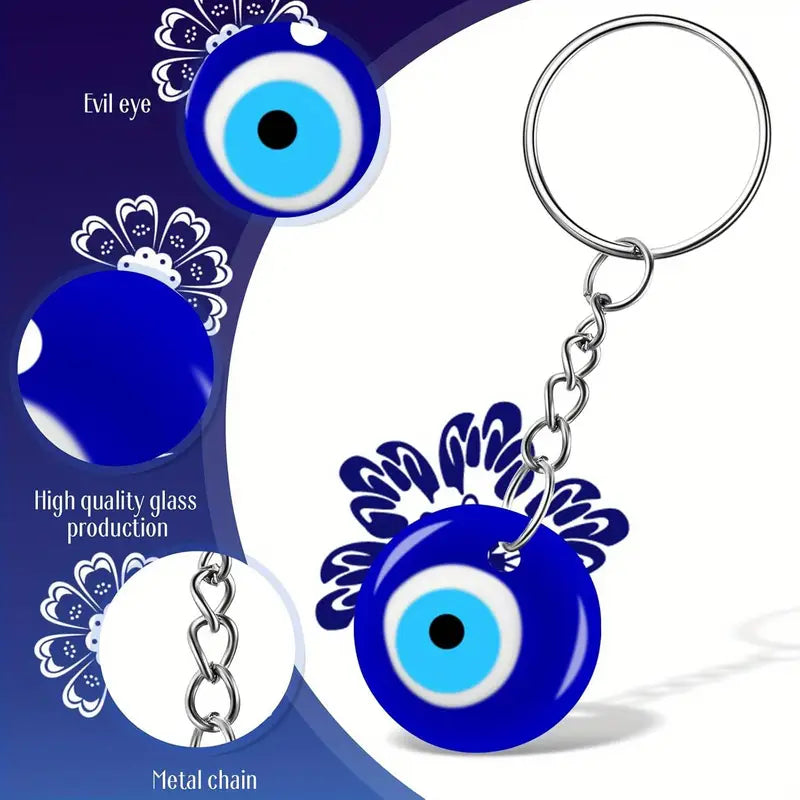 Evil Eye Rubber Silicone Keychain (1 Pc Blue Color) - Other Products