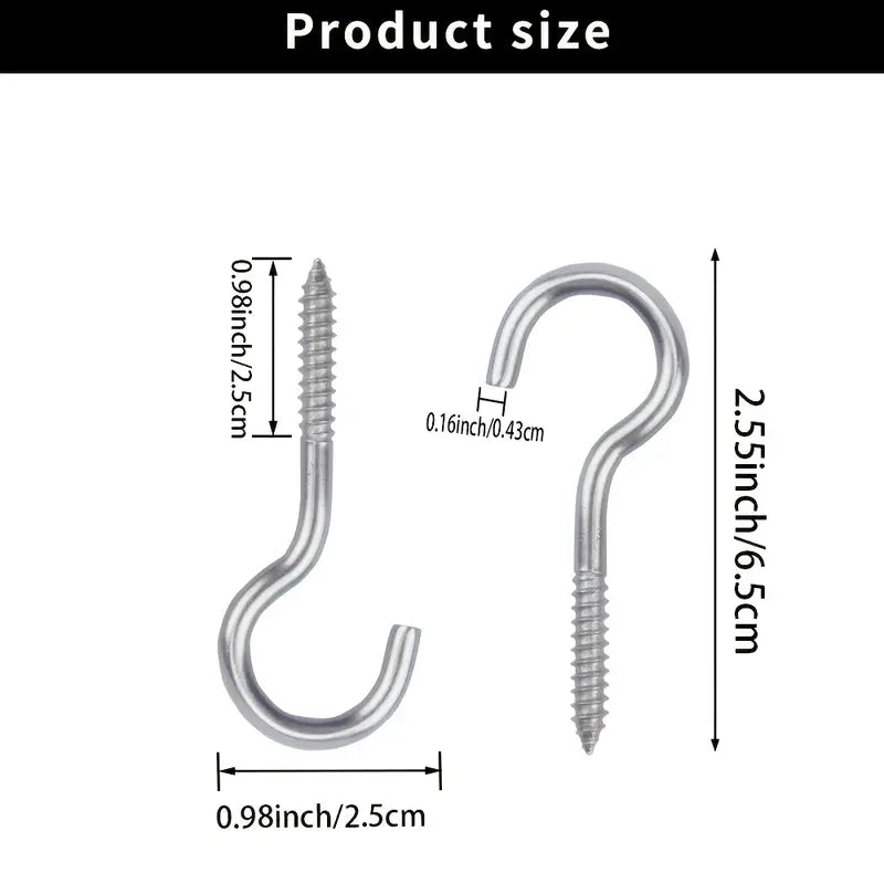 Eye Hooks Screw Stainless Steel (7 Pc Set) - Home Improvement