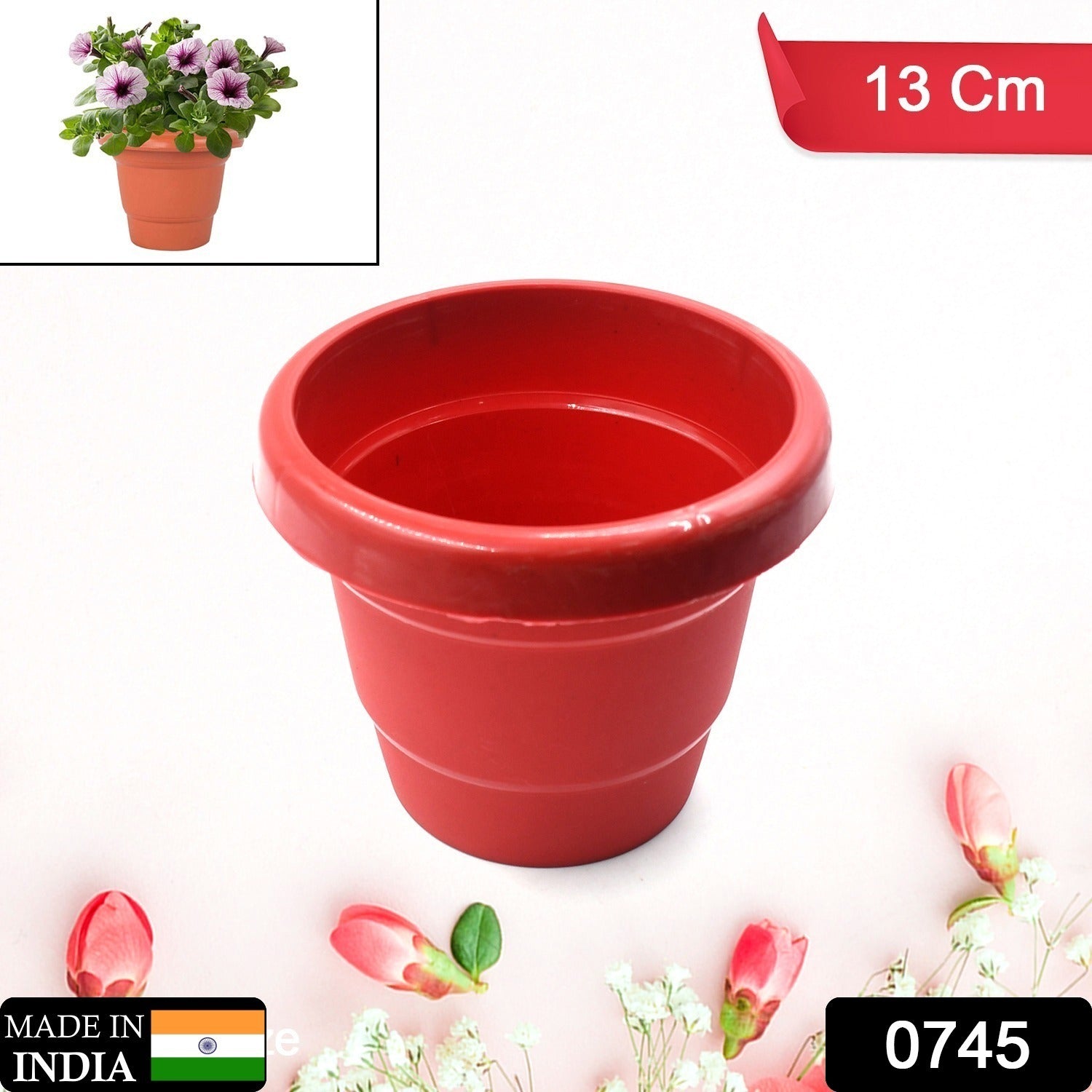 13cm Heavy-Duty Plastic Plant Pot