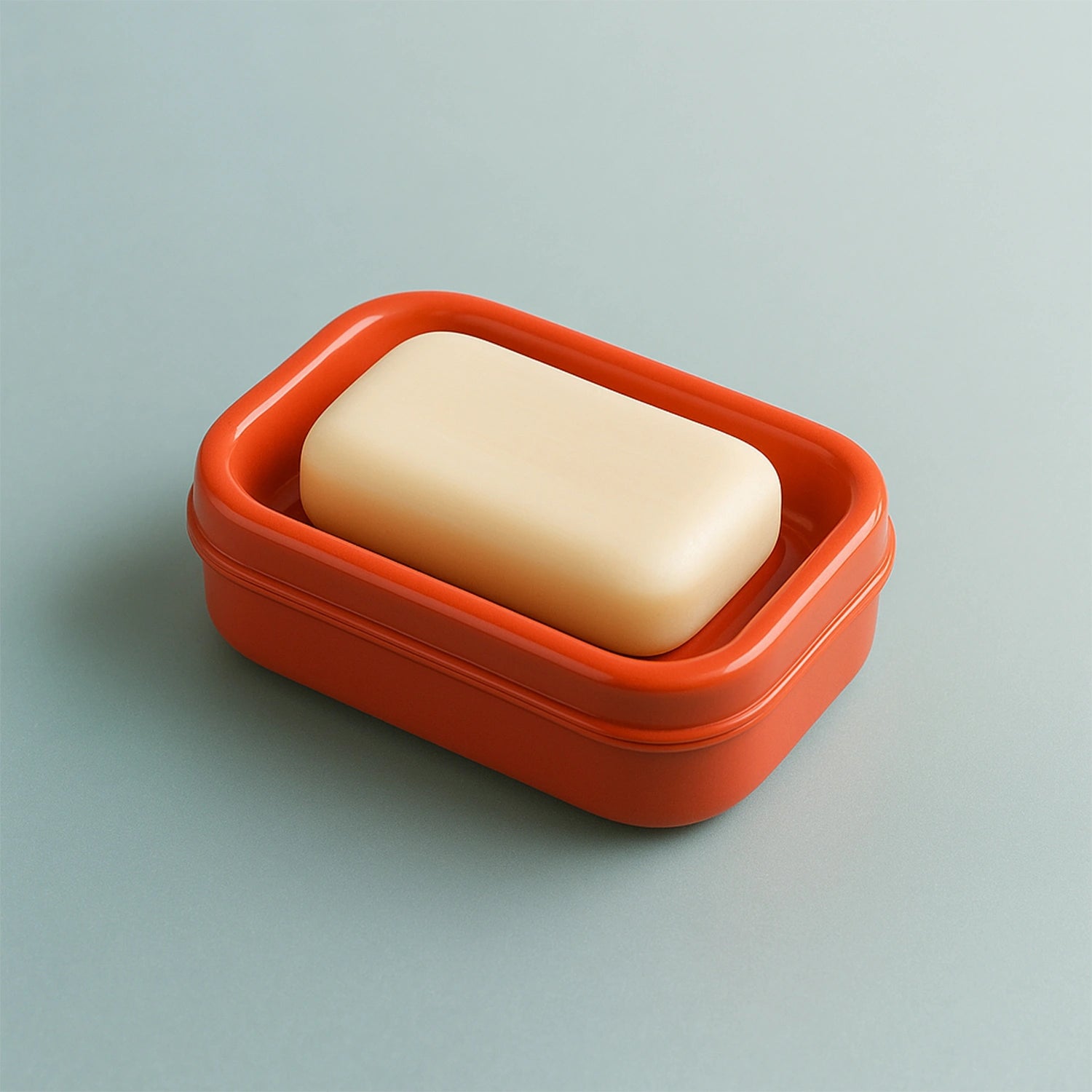 Rectangular plastic soap case with lid – 1 pc