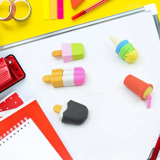Fancy Colorful Mini Erasers (5 Pc Set) - Office